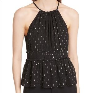 Joie Shawnette Halter Silk Chiffon Blouse